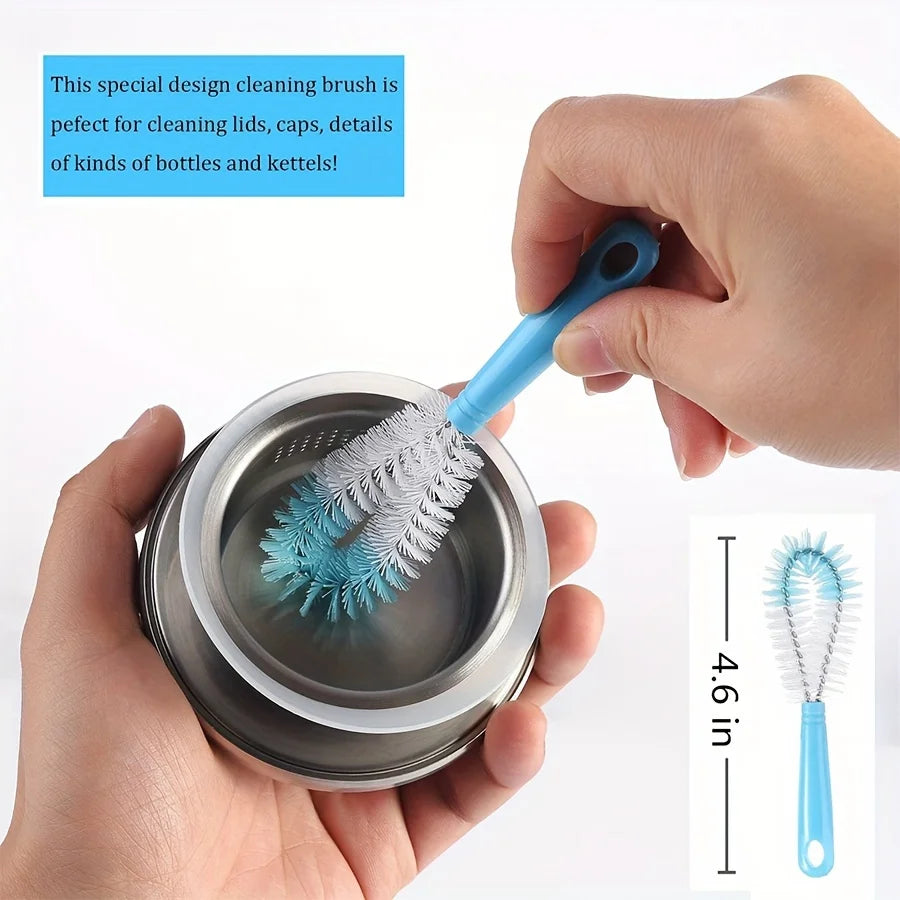 8 Boxed Wine Bottle Cleaning Brush Set - Long Handled Black Bottle Cleaner for Cleaning Narrow Wine/beer Bottles/thermos/jugs/sp