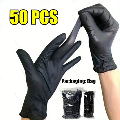 Black Disposable Nitrile Gloves Latex & Powder Free for Tattooing Manicures Salon Cleaning Disposable Food Working Latex Glove