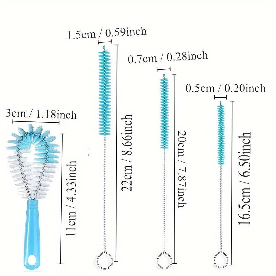 8 Boxed Wine Bottle Cleaning Brush Set - Long Handled Black Bottle Cleaner for Cleaning Narrow Wine/beer Bottles/thermos/jugs/sp