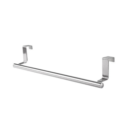 Stainless Steel Towel Rack Over Door Towel Bar Hanging Holder Bathroom Kitchen Cabinet White Black Towel Rag Rack Shelf Hanger